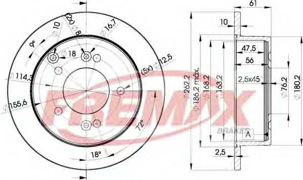 Диск тормозной | зад | - FREMAX BD-2905