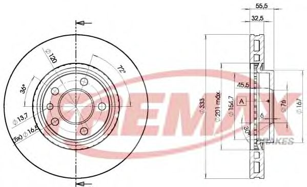 Диск тормозной | перед | - FREMAX BD-3020