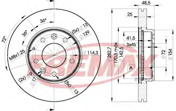 Диск тормозной | зад | - FREMAX BD-3269