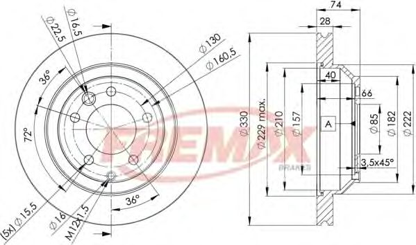 Диск тормозной | зад | - FREMAX BD-3328