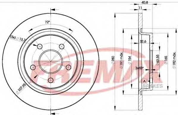 Диск тормозной | зад | - FREMAX BD-3962