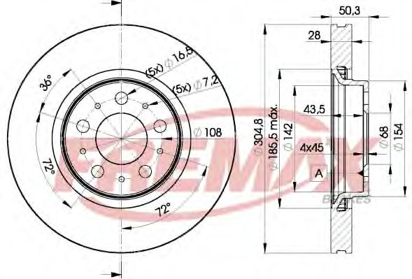 Тормозной диск | перед | - FREMAX BD-4045