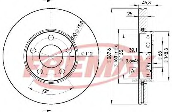 Тормозной диск | перед | - FREMAX BD-4063