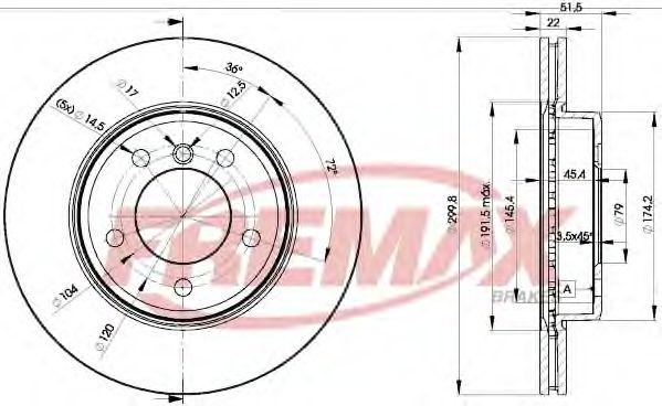 Тормозной диск | перед | - FREMAX BD-4539