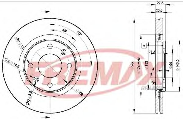 Диск тормозной | перед | - FREMAX BD-4697