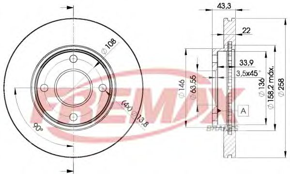 Диск тормозной | перед | - FREMAX BD-5344