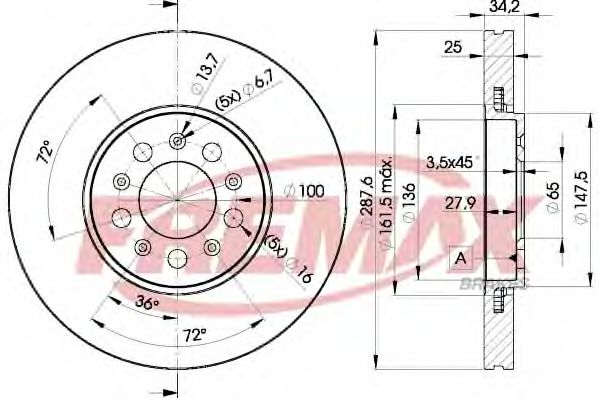 Диск тормозной | перед | - FREMAX BD-5604