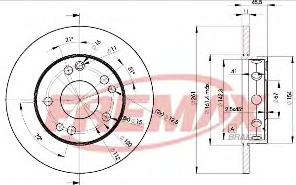 Тормозной диск | перед | - FREMAX BD-6460