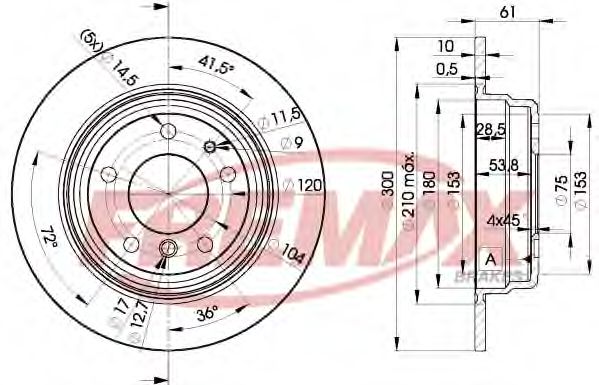 Диск тормозной | зад | - FREMAX BD-6668