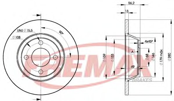 Диск тормозной | перед | - FREMAX BD-8014