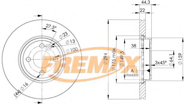Тормозной диск | перед | - FREMAX BD-8570
