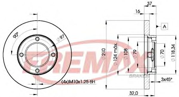 Тормозной диск | перед | - FREMAX BD-8702