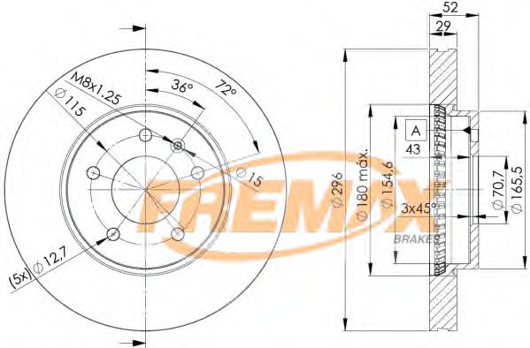 Тормозной диск | перед | - FREMAX BD-9048