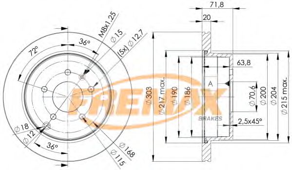 Диск тормозной | зад | - FREMAX BD-9049