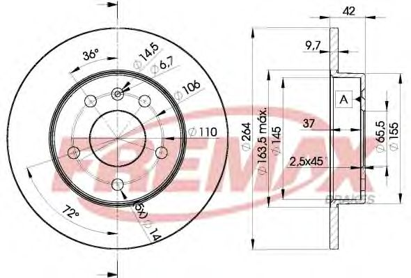 Тормозной диск | зад | - FREMAX BD-9110