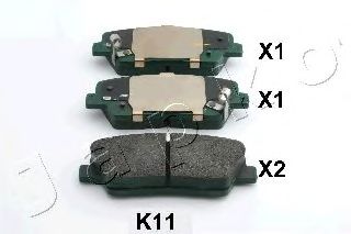 Комплект тормозных колодок, дисковый тормоз | зад | - JAPKO 51K11
