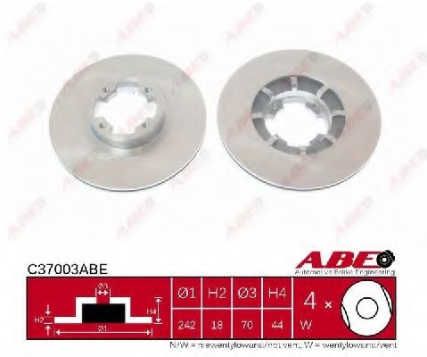 Диск тормозной | перед | Abe C37003ABE
