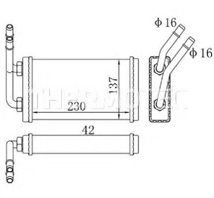 Теплообменник, отопление салона - THERMOTEC D6G010TT