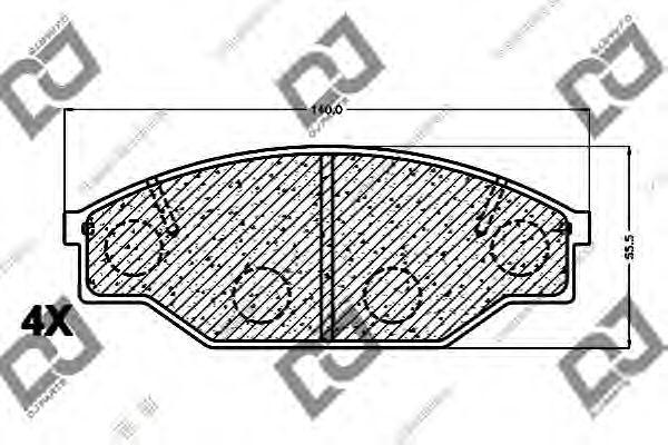 Колодки тормозные дисковые | перед | - DJ PARTS BP1002