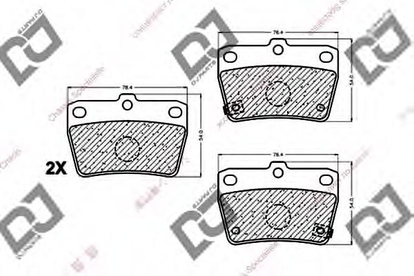Колодки тормозные дисковые | зад | - DJ PARTS BP1012