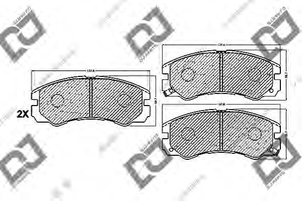 Колодки тормозные дисковые | перед | - DJ PARTS BP1052