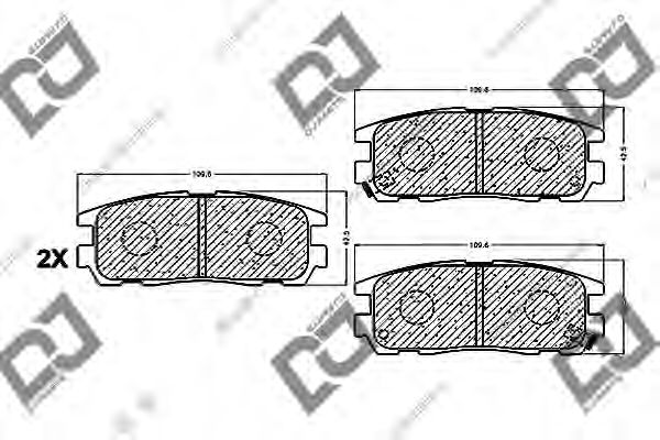 Колодки тормозные дисковые | зад | - DJ PARTS BP1053