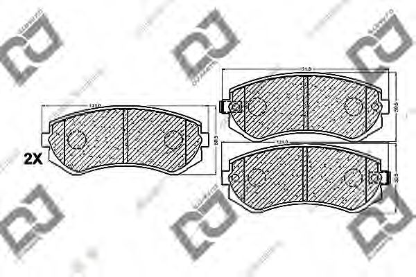 Комплект тормозных колодок, дисковый тормоз | зад | - DJ PARTS BP1095