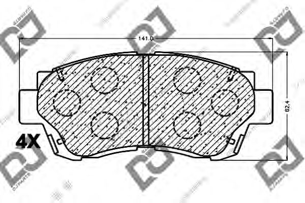 Колодки тормозные дисковые | перед | - DJ PARTS BP1119