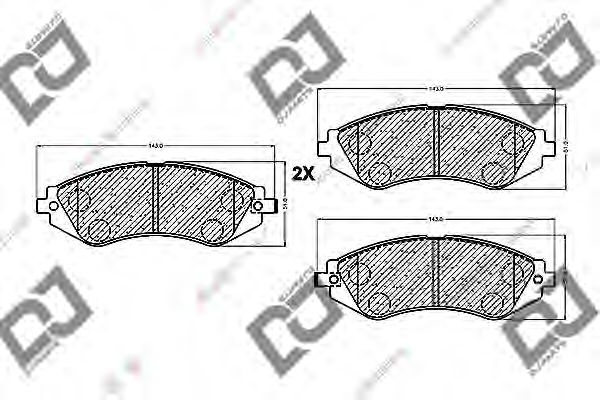 Колодки тормозные дисковые | перед | - DJ PARTS BP1125