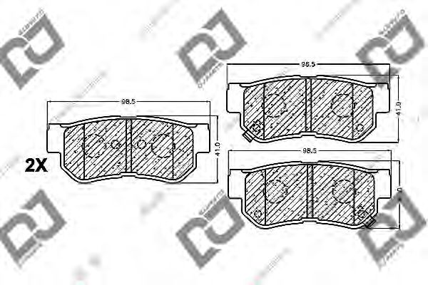 Колодки тормозные дисковые | зад | - DJ PARTS BP1128
