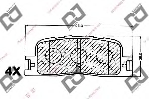 Колодки тормозные дисковые | зад | - DJ PARTS BP1138
