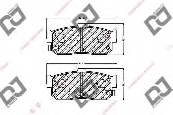 Колодки тормозные дисковые | зад | - DJ PARTS BP1221