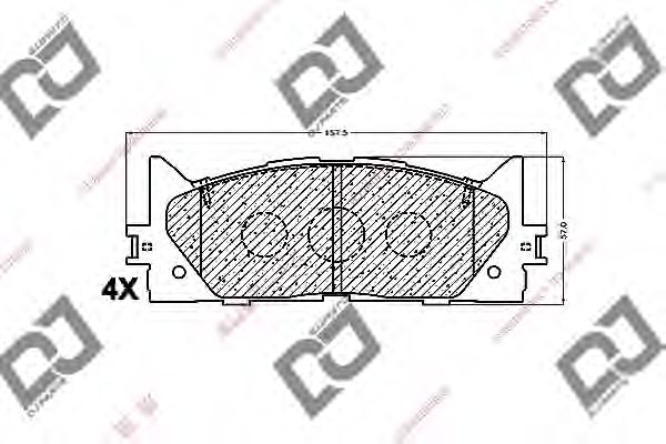 Колодки тормозные дисковые | перед | - DJ PARTS BP1230