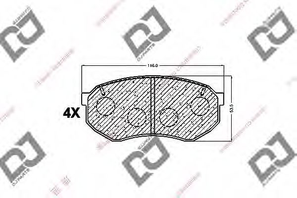 Комплект тормозных колодок, дисковый тормоз | перед | - DJ PARTS BP1240