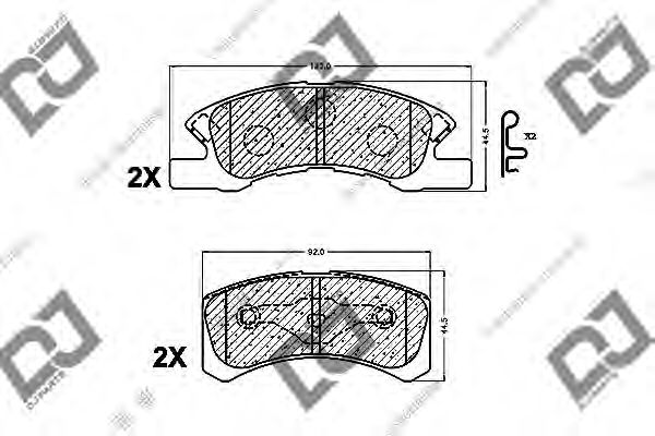 Комплект тормозных колодок, дисковый тормоз - DJ PARTS BP1244