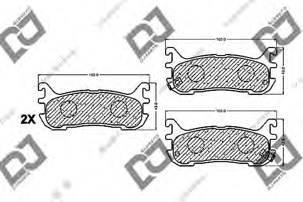 Комплект тормозных колодок, дисковый тормоз | зад | - DJ PARTS BP1262