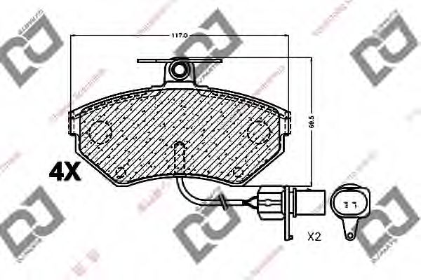 Колодки тормозные дисковые | перед | - DJ PARTS BP1285