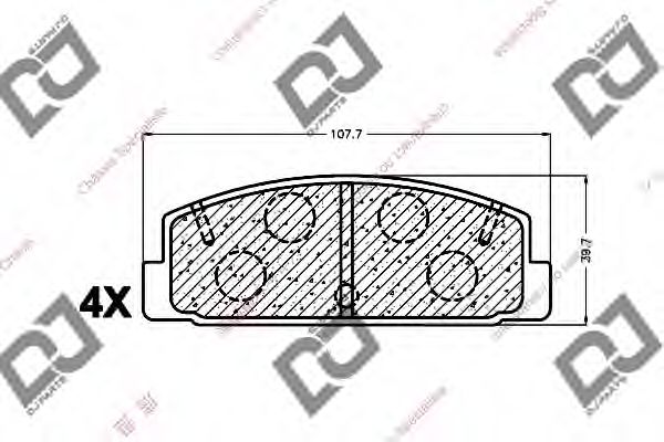 Колодки тормозные дисковые | зад | - DJ PARTS BP1351