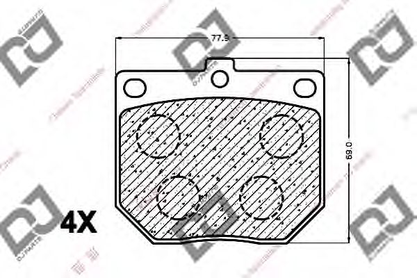 Комплект тормозных колодок, дисковый тормоз | зад | - DJ PARTS BP1353