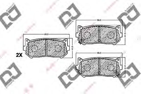 Колодки тормозные дисковые | зад | - DJ PARTS BP1506