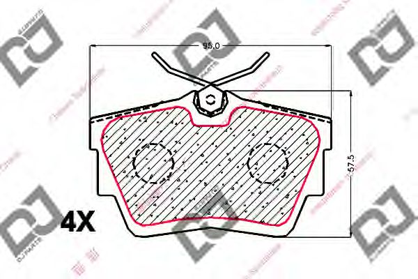 Колодки тормозные дисковые | зад | - DJ PARTS BP1518