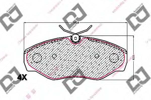Колодки тормозные дисковые | перед | - DJ PARTS BP1519