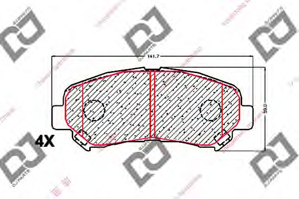 Колодки тормозные дисковые | перед | - DJ PARTS BP1522