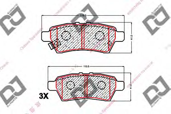Колодки тормозные дисковые | зад | - DJ PARTS BP1525