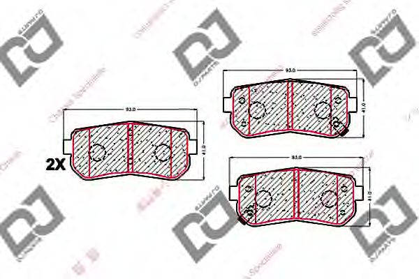 Колодки тормозные дисковые | зад | - DJ PARTS BP1598