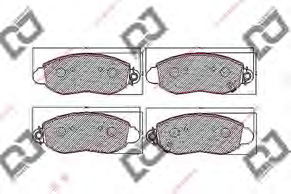 Колодки тормозные дисковые | перед | - DJ PARTS BP1700