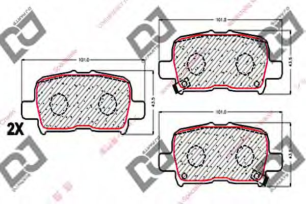 Колодки тормозные дисковые | зад | - DJ PARTS BP1765