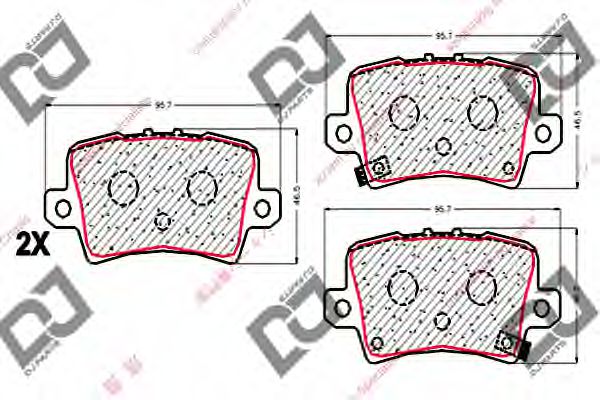Колодки тормозные дисковые | зад | - DJ PARTS BP1769