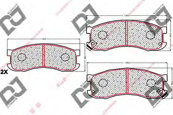 Комплект тормозных колодок, дисковый тормоз | перед | - DJ PARTS BP1793
