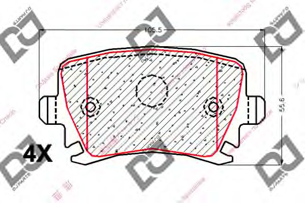 Колодки тормозные дисковые | зад | - DJ PARTS BP1863